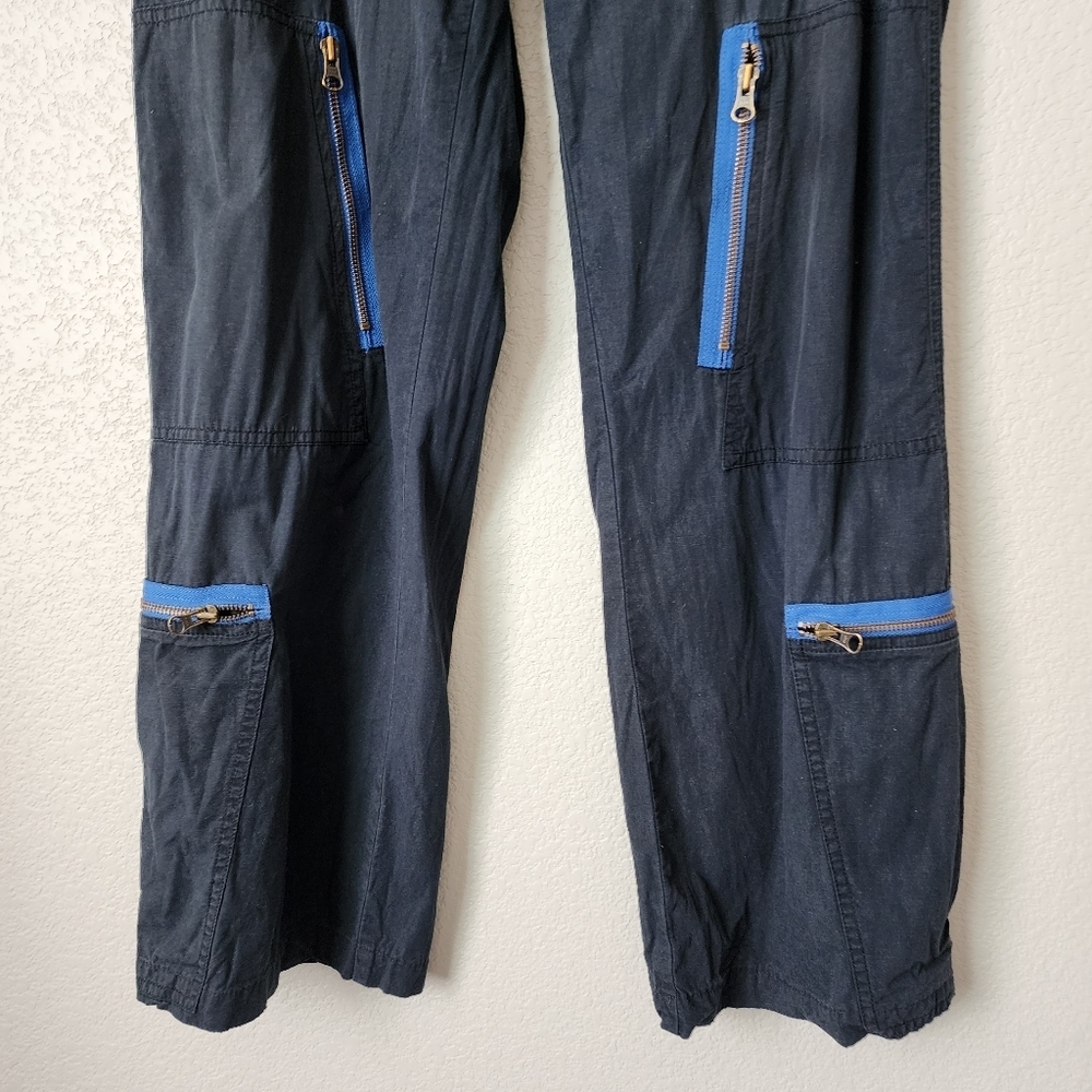RALPH LAUREN x VINTAGE Y2K multi pocket random zipper wide leg pant in ink 8 - Picture 7 of 7